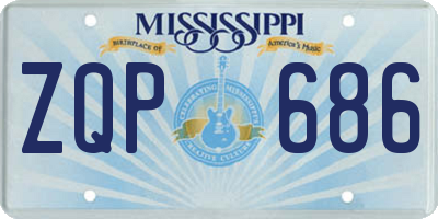 MS license plate ZQP686