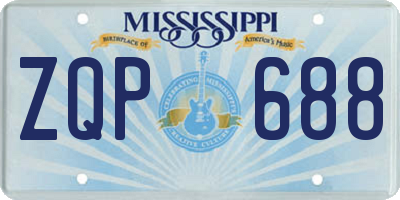 MS license plate ZQP688