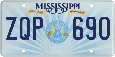 MS license plate ZQP690