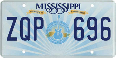 MS license plate ZQP696