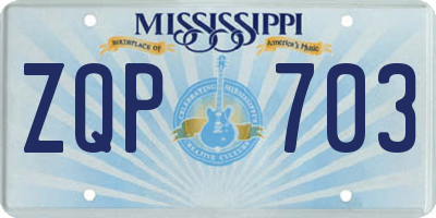 MS license plate ZQP703