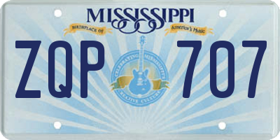 MS license plate ZQP707