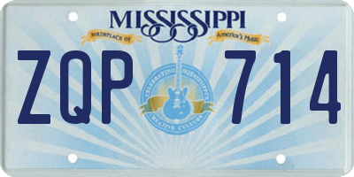 MS license plate ZQP714