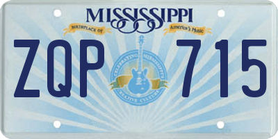 MS license plate ZQP715