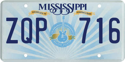 MS license plate ZQP716