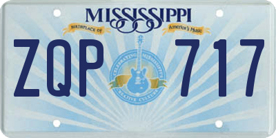 MS license plate ZQP717