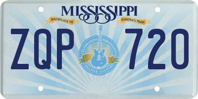 MS license plate ZQP720