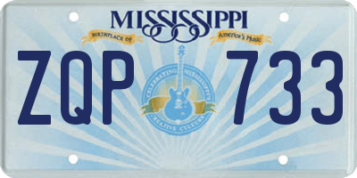 MS license plate ZQP733