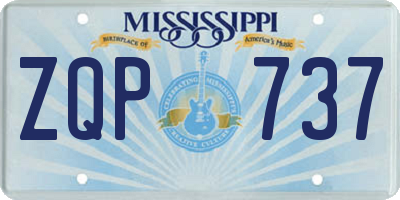 MS license plate ZQP737