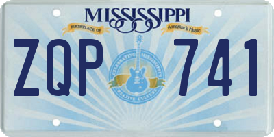 MS license plate ZQP741