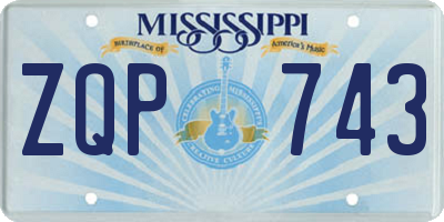 MS license plate ZQP743