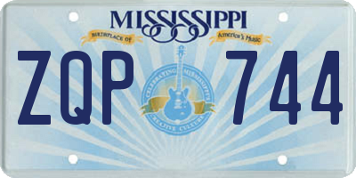 MS license plate ZQP744