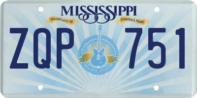 MS license plate ZQP751