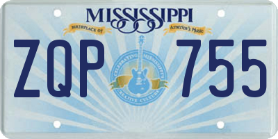 MS license plate ZQP755