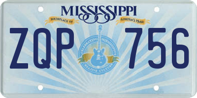 MS license plate ZQP756