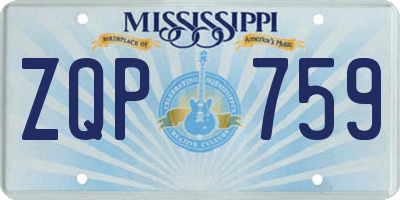 MS license plate ZQP759