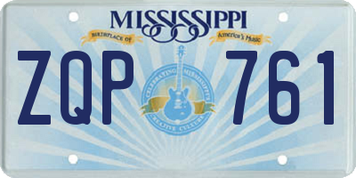 MS license plate ZQP761