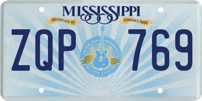MS license plate ZQP769
