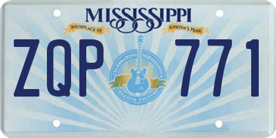 MS license plate ZQP771