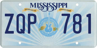 MS license plate ZQP781