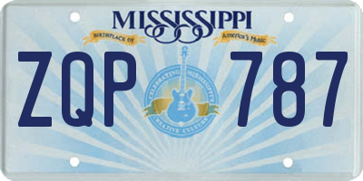 MS license plate ZQP787