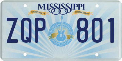 MS license plate ZQP801