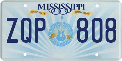MS license plate ZQP808