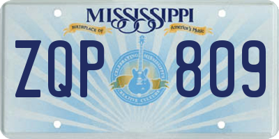 MS license plate ZQP809