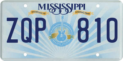 MS license plate ZQP810