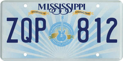 MS license plate ZQP812