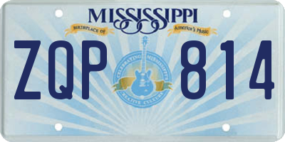 MS license plate ZQP814