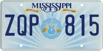 MS license plate ZQP815
