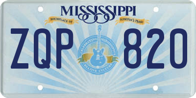 MS license plate ZQP820