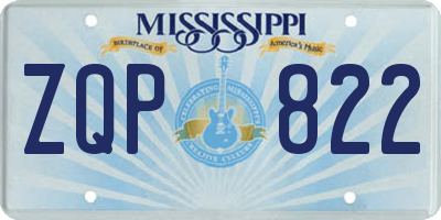 MS license plate ZQP822