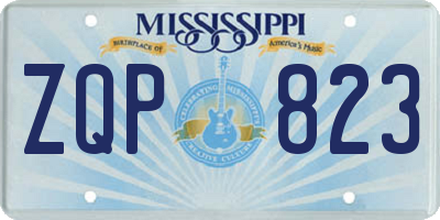 MS license plate ZQP823