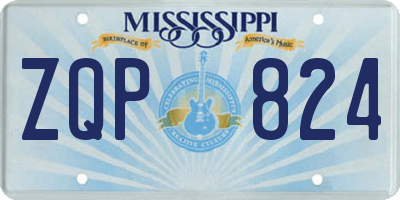 MS license plate ZQP824