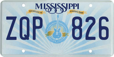 MS license plate ZQP826