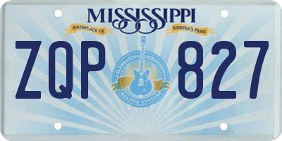 MS license plate ZQP827