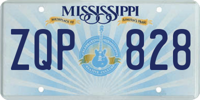 MS license plate ZQP828