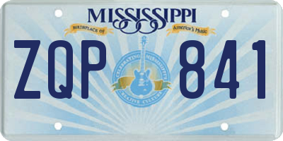 MS license plate ZQP841