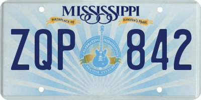 MS license plate ZQP842