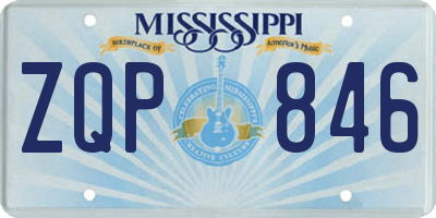 MS license plate ZQP846