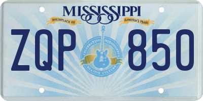 MS license plate ZQP850