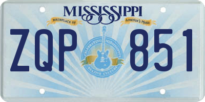MS license plate ZQP851