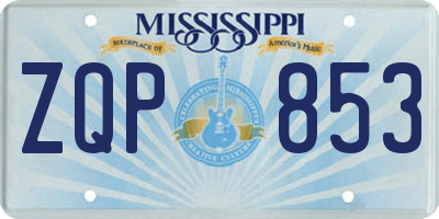 MS license plate ZQP853