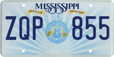 MS license plate ZQP855