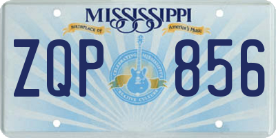 MS license plate ZQP856