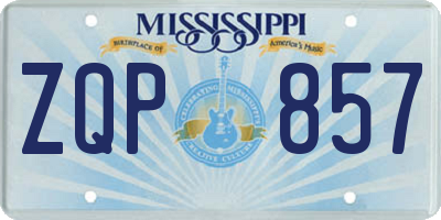 MS license plate ZQP857