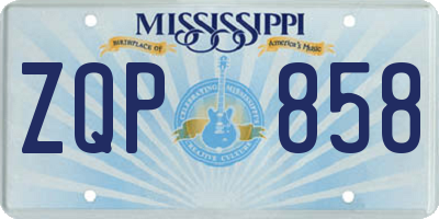 MS license plate ZQP858