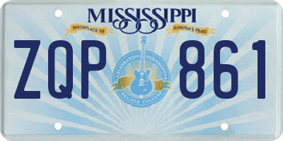MS license plate ZQP861